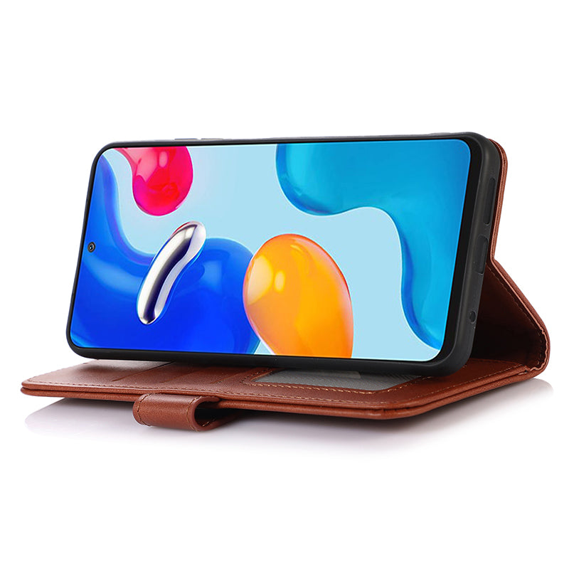 For Xiaomi Redmi Note 13 Pro 4G / Poco M6 Pro 4G Case PU Leather Phone Cover Cowhide Texture - Brown