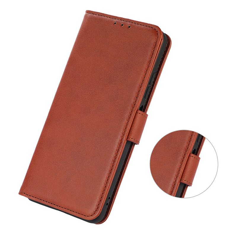 For Xiaomi Redmi Note 13 Pro 4G / Poco M6 Pro 4G Case PU Leather Phone Cover Cowhide Texture - Brown