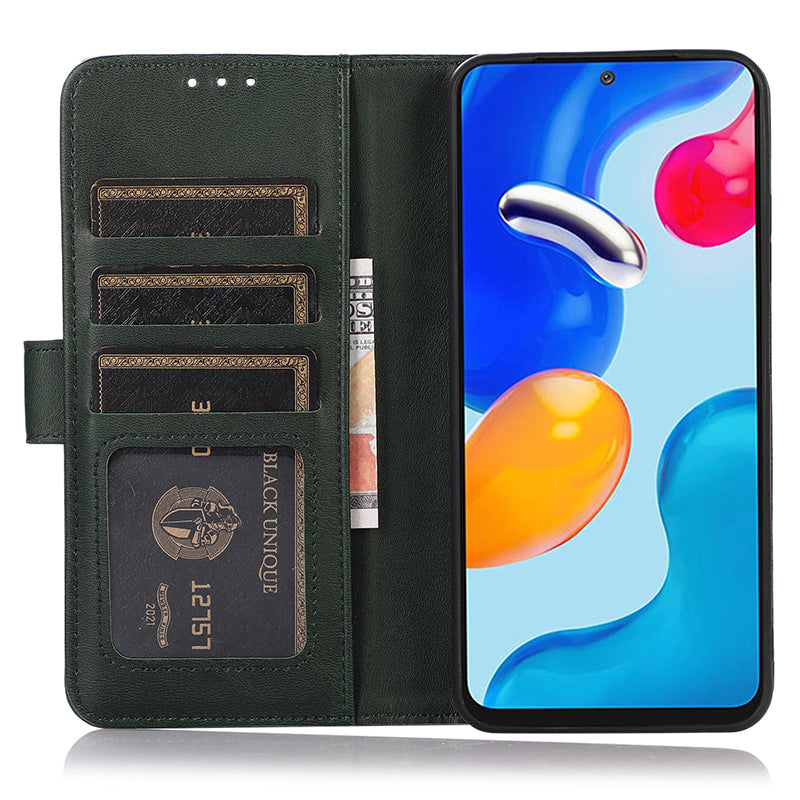 For Xiaomi Redmi Note 13 Pro 4G / Poco M6 Pro 4G Case PU Leather Phone Cover Cowhide Texture - Green