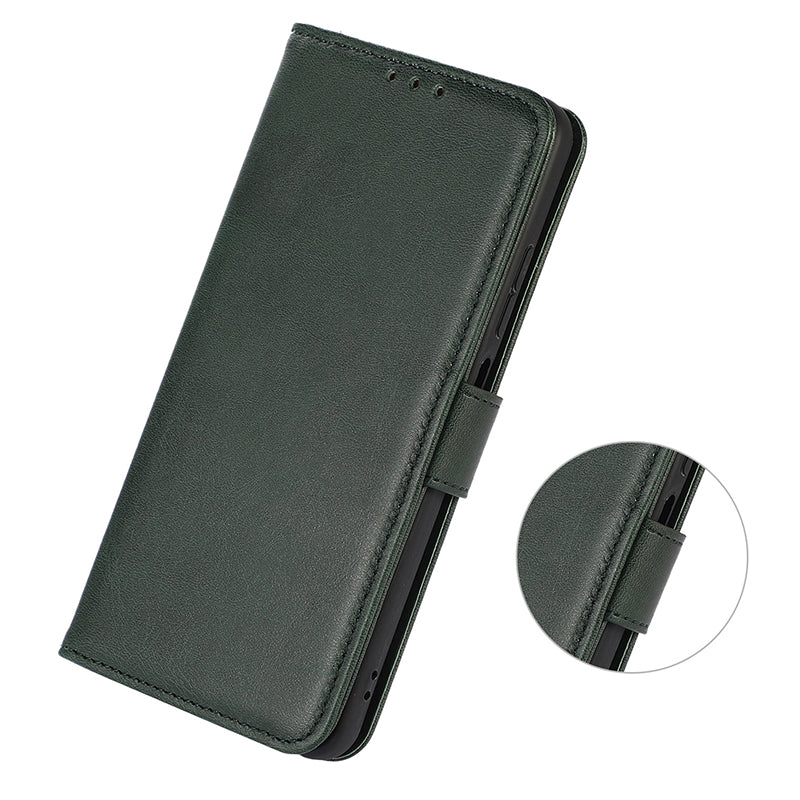 For Xiaomi Redmi Note 13 Pro 4G / Poco M6 Pro 4G Case PU Leather Phone Cover Cowhide Texture - Green