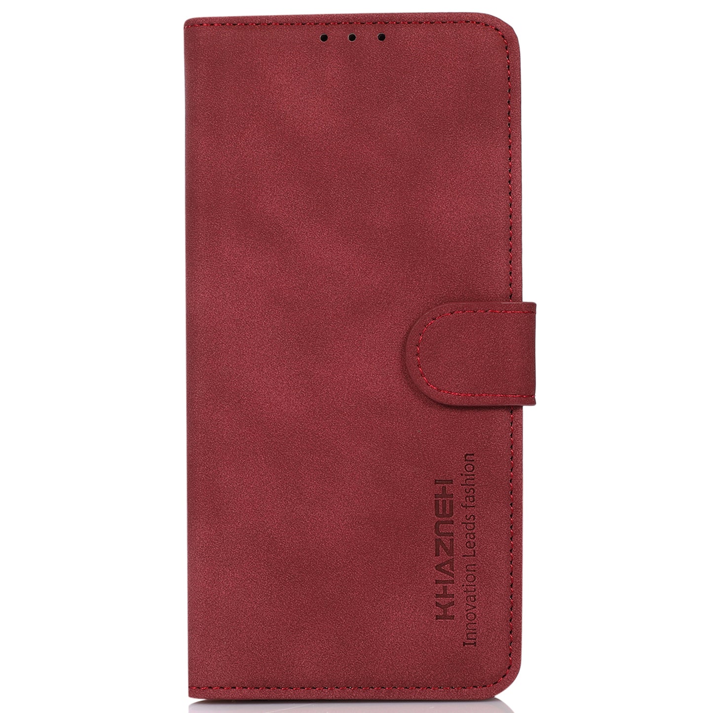 KHAZNEH For Xiaomi Redmi Note 13 Pro 4G / Poco M6 Pro 4G Case PU Leather Wallet Folio Phone Cover - Red