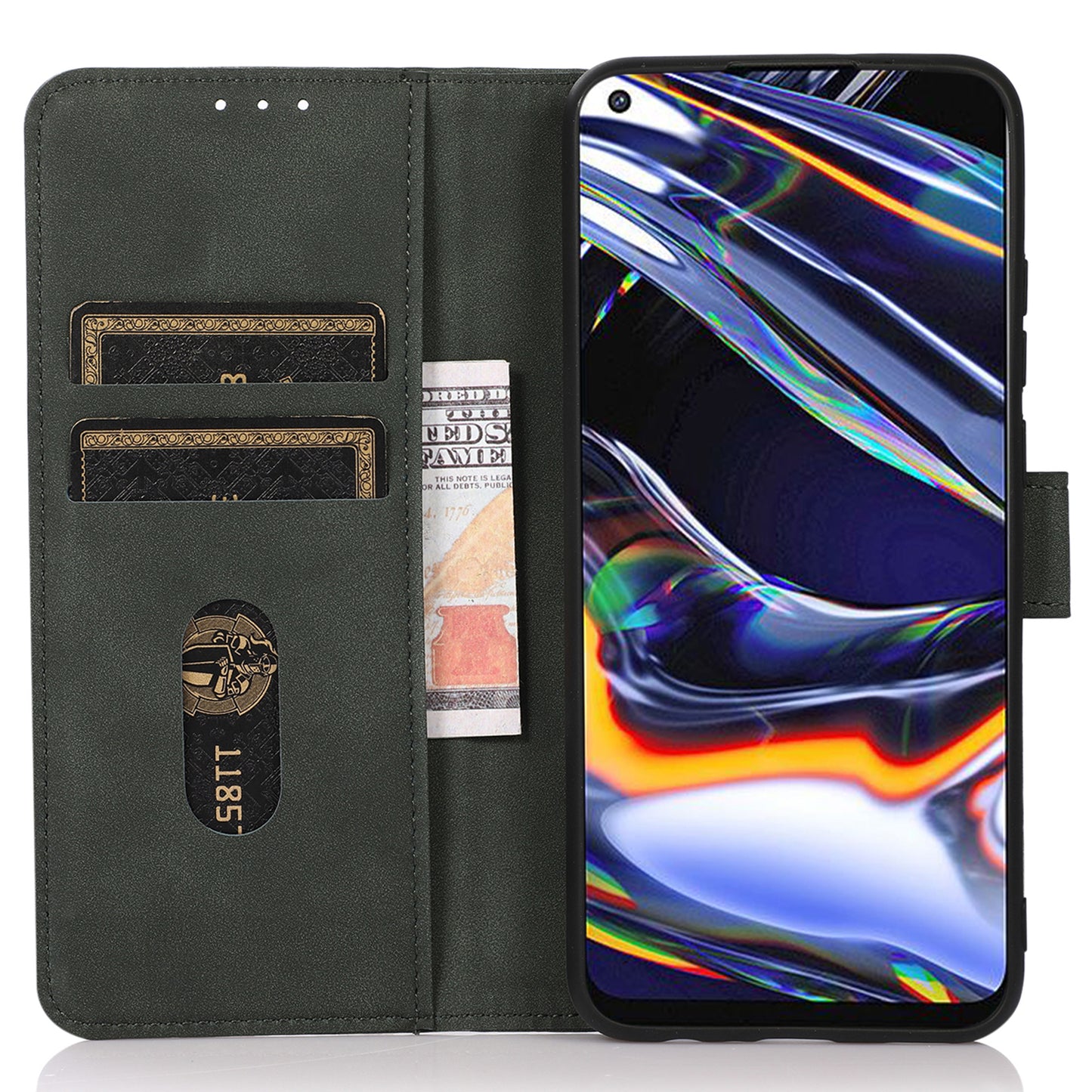 KHAZNEH For Xiaomi Redmi Note 13 Pro 4G / Poco M6 Pro 4G Case PU Leather Wallet Folio Phone Cover - Green