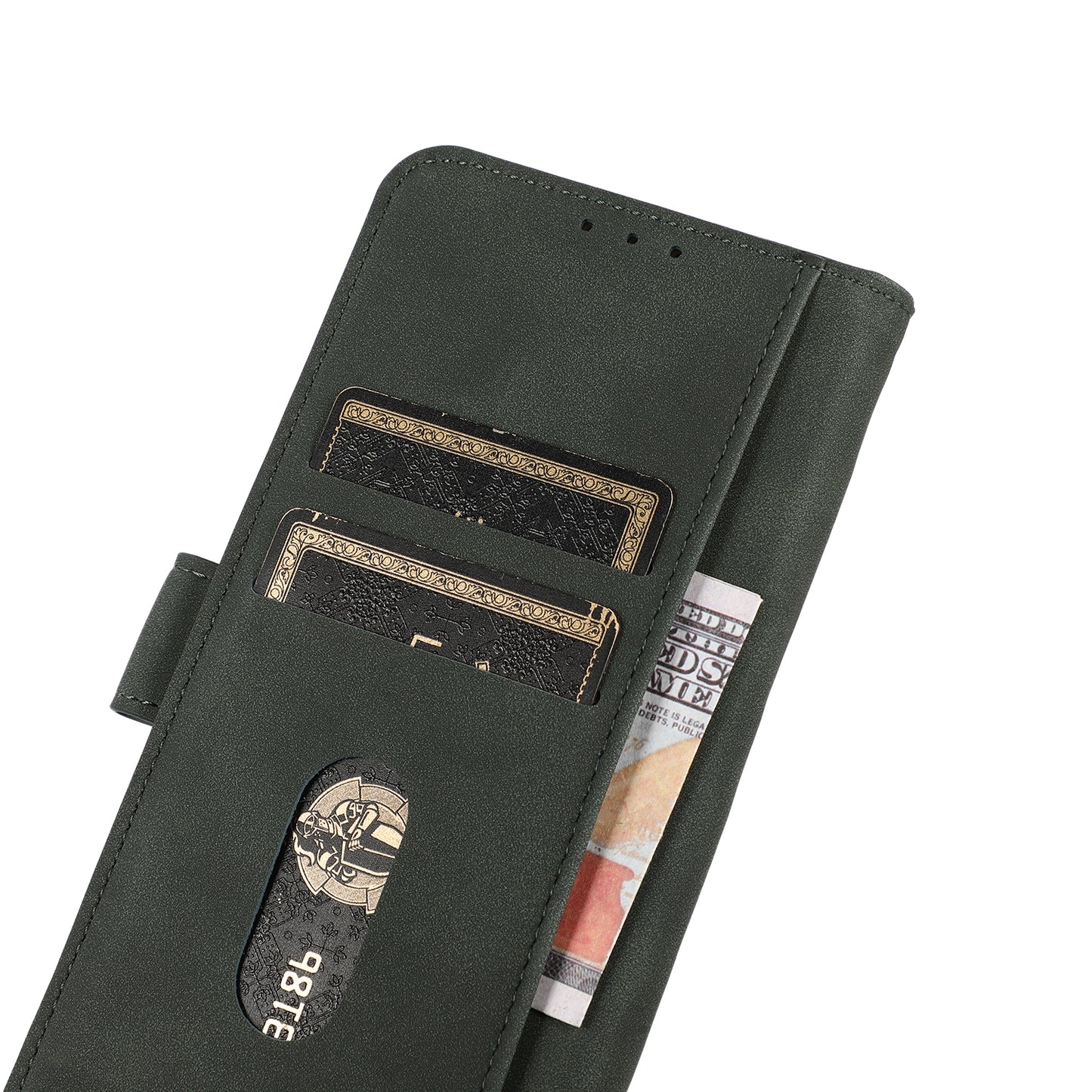 KHAZNEH For Xiaomi Redmi Note 13 Pro 4G / Poco M6 Pro 4G Case PU Leather Wallet Folio Phone Cover - Green