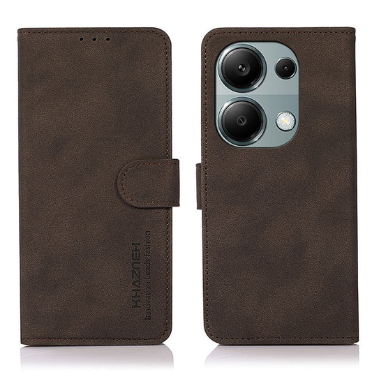 KHAZNEH For Xiaomi Redmi Note 13 Pro 4G / Poco M6 Pro 4G Case PU Leather Wallet Folio Phone Cover - Brown