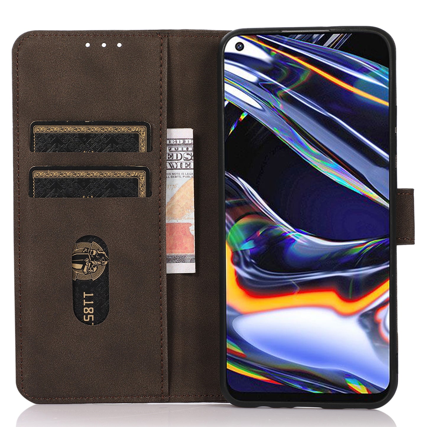 KHAZNEH For Xiaomi Redmi Note 13 Pro 4G / Poco M6 Pro 4G Case PU Leather Wallet Folio Phone Cover - Brown