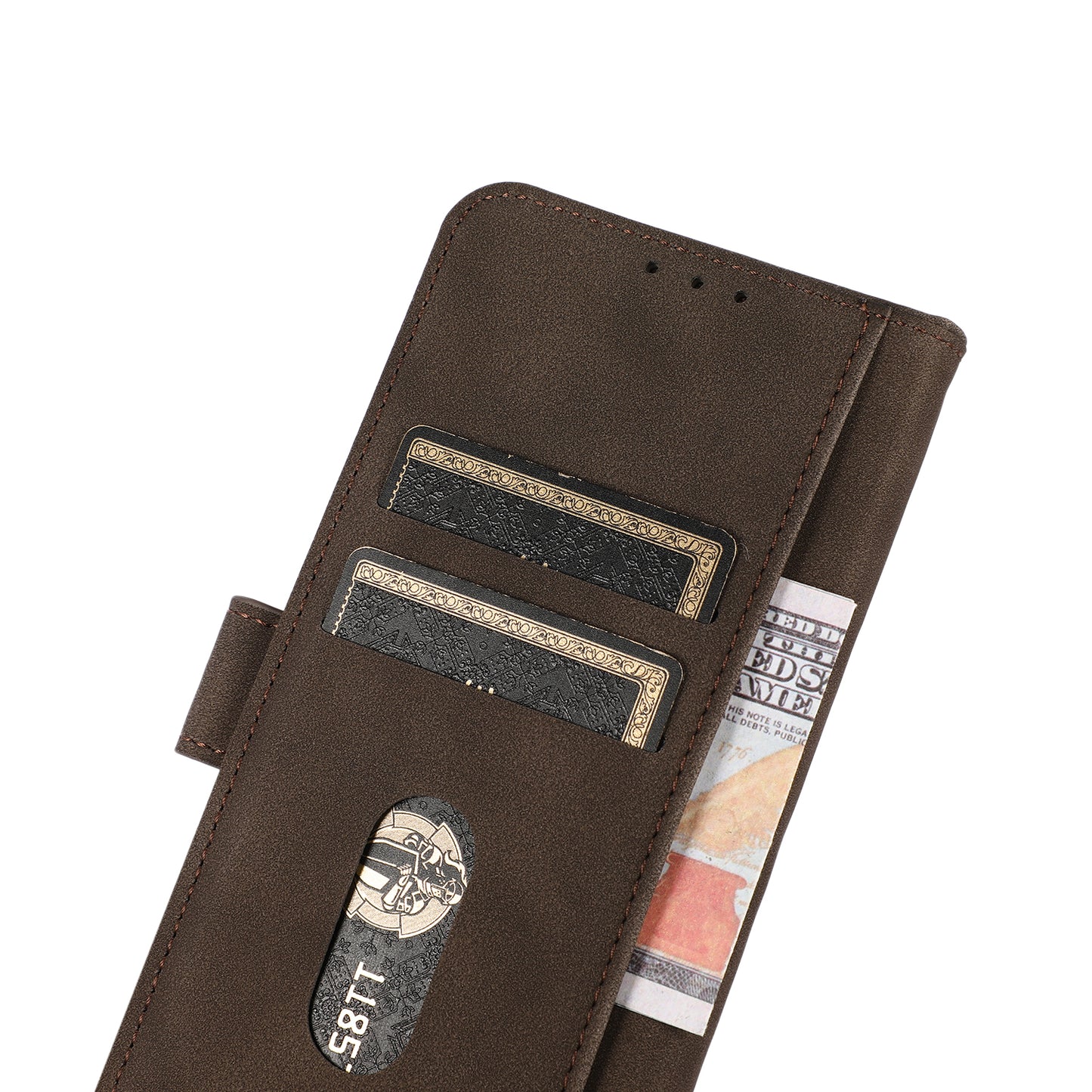 KHAZNEH For Xiaomi Redmi Note 13 Pro 4G / Poco M6 Pro 4G Case PU Leather Wallet Folio Phone Cover - Brown
