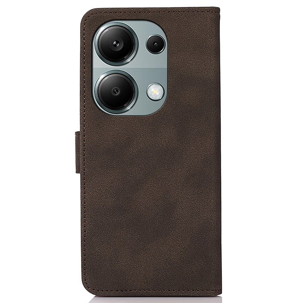 KHAZNEH For Xiaomi Redmi Note 13 Pro 4G / Poco M6 Pro 4G Case PU Leather Wallet Folio Phone Cover - Brown
