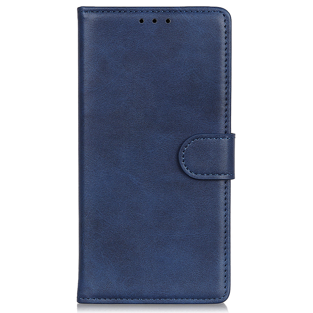 For Xiaomi Redmi Note 13 Pro 4G / Poco M6 Pro 4G Leather Case Cowhide Texture Phone Wallet Cover - Blue