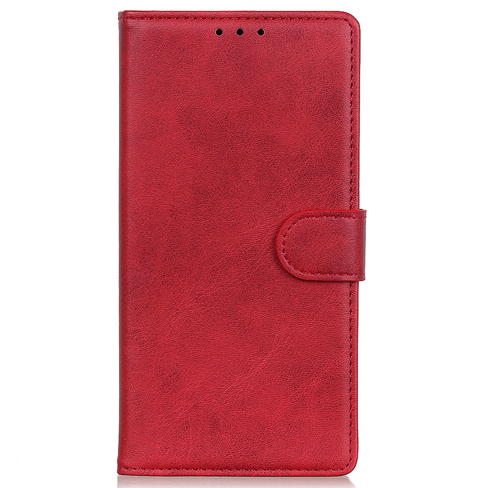 For Xiaomi Redmi Note 13 Pro 4G / Poco M6 Pro 4G Leather Case Cowhide Texture Phone Wallet Cover - Red