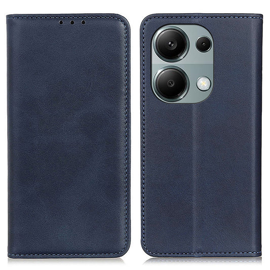 For Xiaomi Redmi Note 13 Pro 4G / Poco M6 Pro 4G Case Wallet Split Leather Protective Phone Cover - Blue