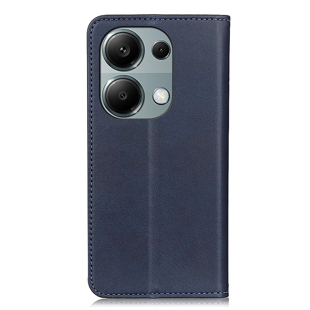 For Xiaomi Redmi Note 13 Pro 4G / Poco M6 Pro 4G Case Wallet Split Leather Protective Phone Cover - Blue