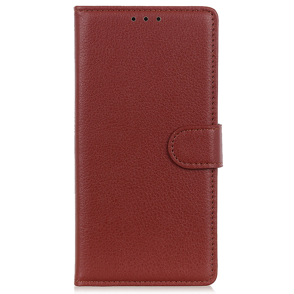 For Xiaomi Redmi Note 13 Pro 4G / Poco M6 Pro 4G Case PU Leather Folio Stand View Phone Cover - Brown