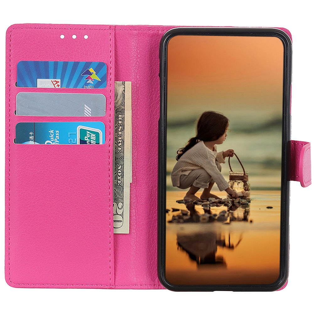 For Xiaomi Redmi Note 13 Pro 4G / Poco M6 Pro 4G Case PU Leather Folio Stand View Phone Cover - Rose