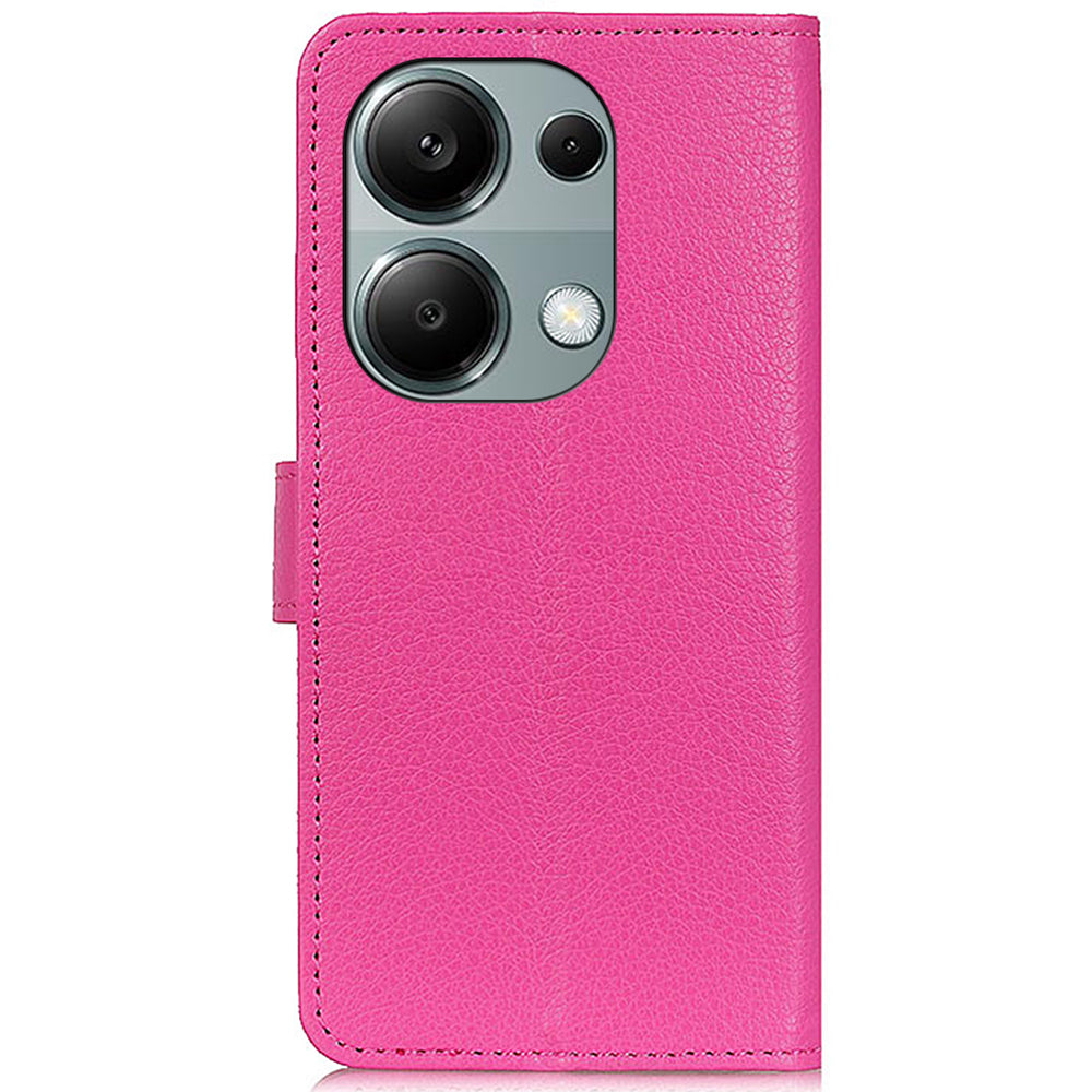 For Xiaomi Redmi Note 13 Pro 4G / Poco M6 Pro 4G Case PU Leather Folio Stand View Phone Cover - Rose
