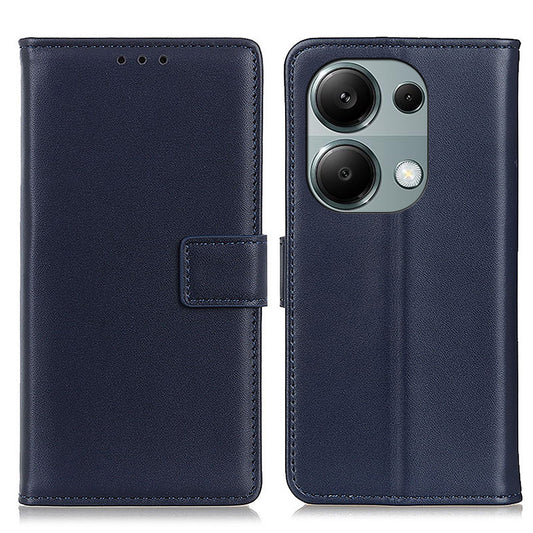For Xiaomi Redmi Note 13 4G Magnetic Phone Case Scratch Resistant Leather Cover - Blue