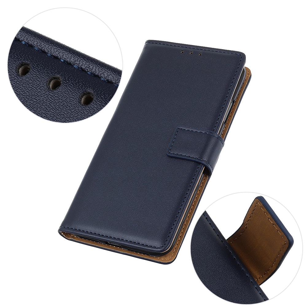 For Xiaomi Redmi Note 13 4G Magnetic Phone Case Scratch Resistant Leather Cover - Blue