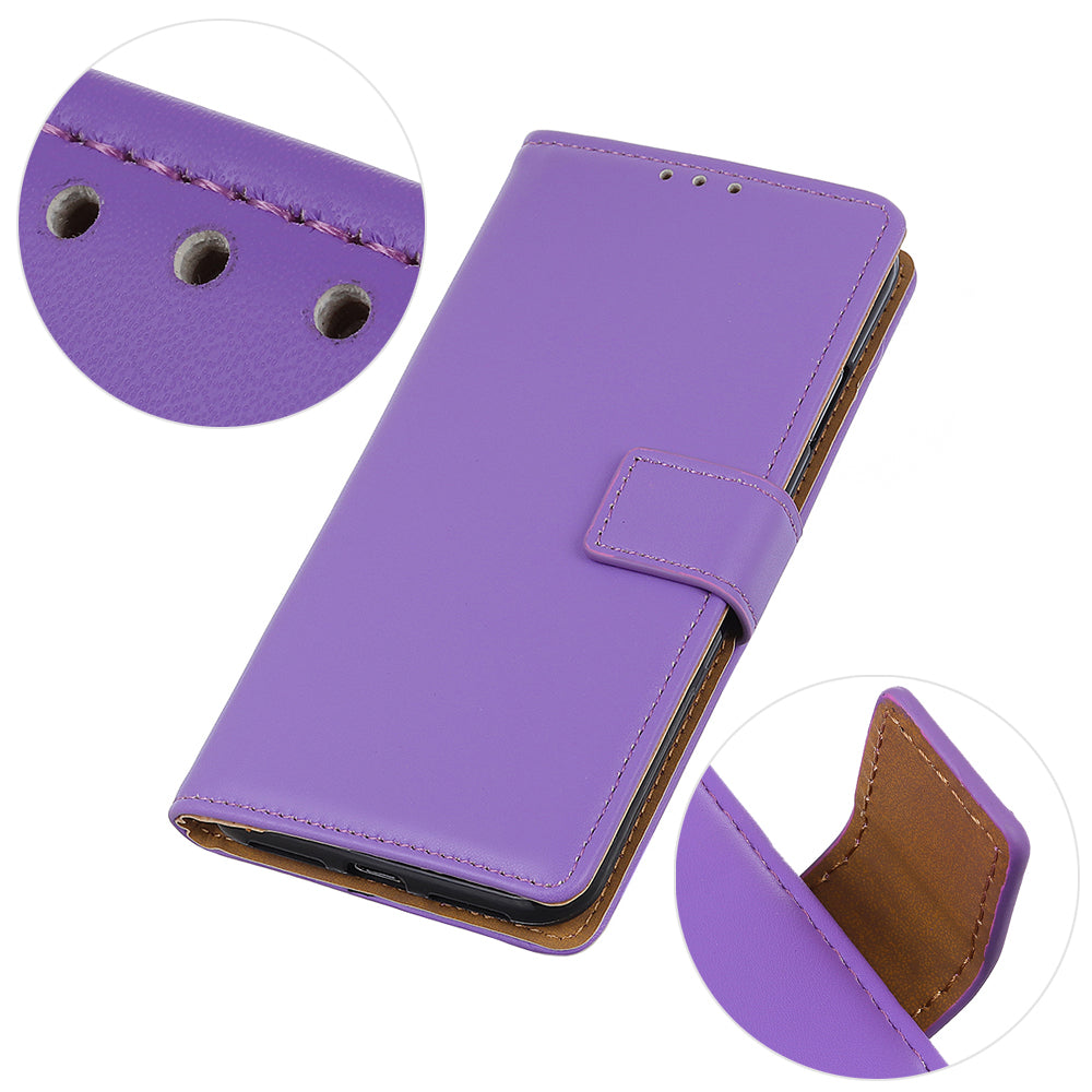 For Xiaomi Redmi Note 13 4G Magnetic Phone Case Scratch Resistant Leather Cover - Purple