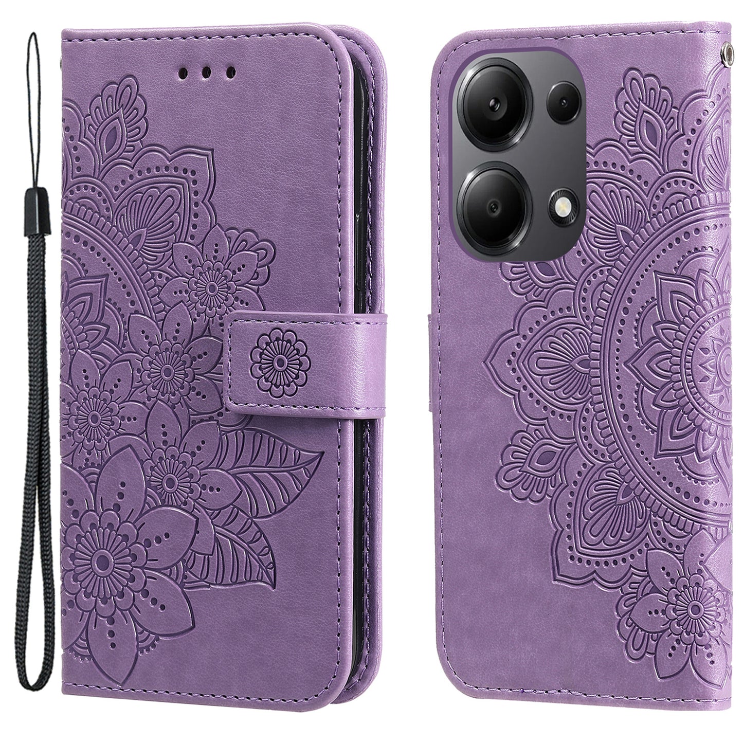 For Xiaomi Redmi Note 13 Pro 4G / Poco M6 Pro 4G Cover PU Leather Flip Stand Phone Case - Purple