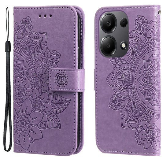 For Xiaomi Redmi Note 13 Pro 4G / Poco M6 Pro 4G Cover PU Leather Flip Stand Phone Case - Purple