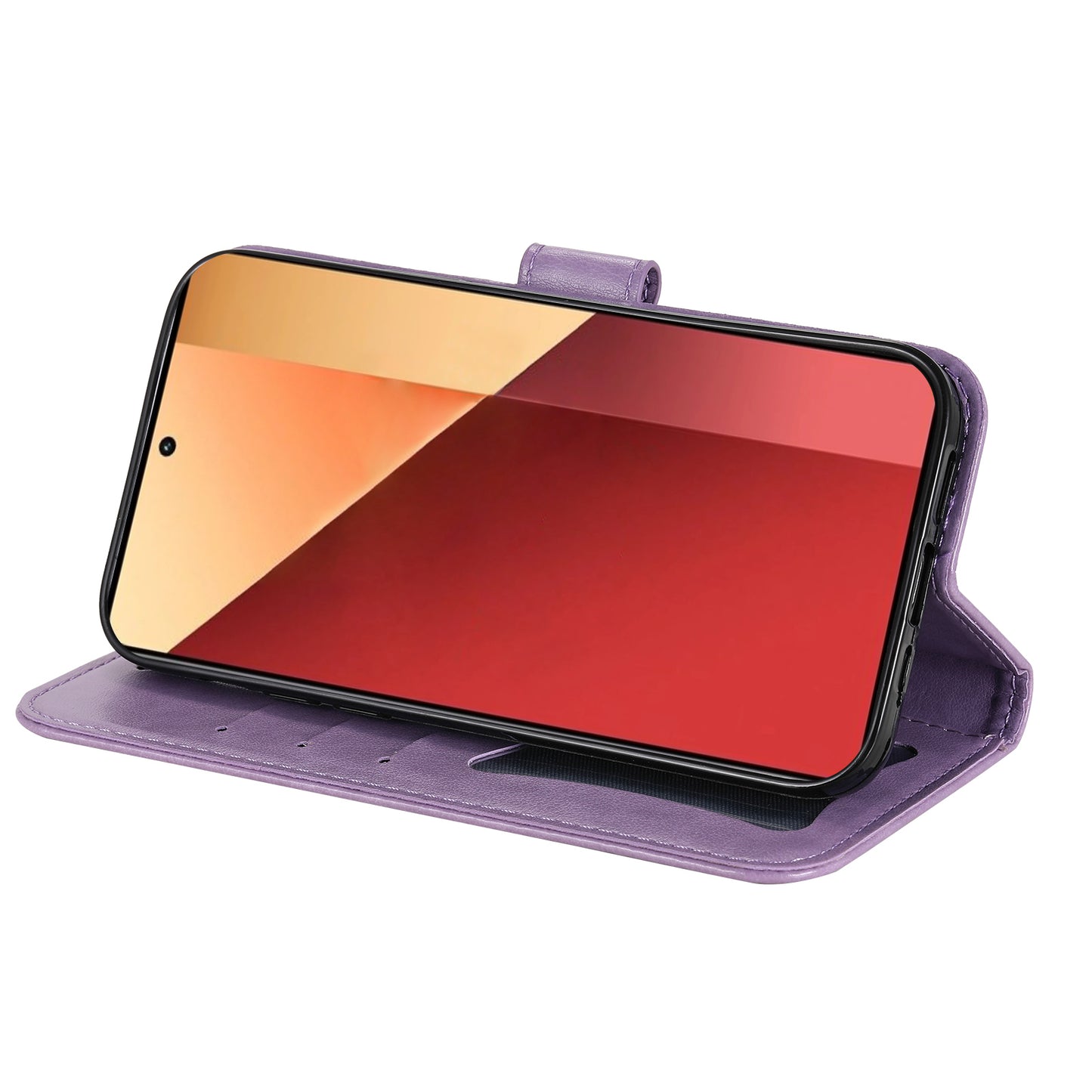 For Xiaomi Redmi Note 13 Pro 4G / Poco M6 Pro 4G Cover PU Leather Flip Stand Phone Case - Purple