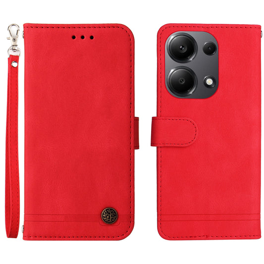 For Xiaomi Redmi Note 13 Pro 4G / Poco M6 Pro 4G Case Magnetic Leather Skin-Touch Phone Protector - Red