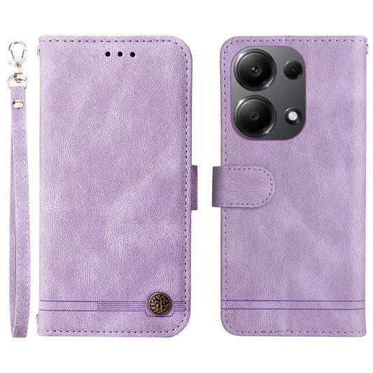 For Xiaomi Redmi Note 13 Pro 4G / Poco M6 Pro 4G Case Magnetic Leather Skin-Touch Phone Protector - Purple