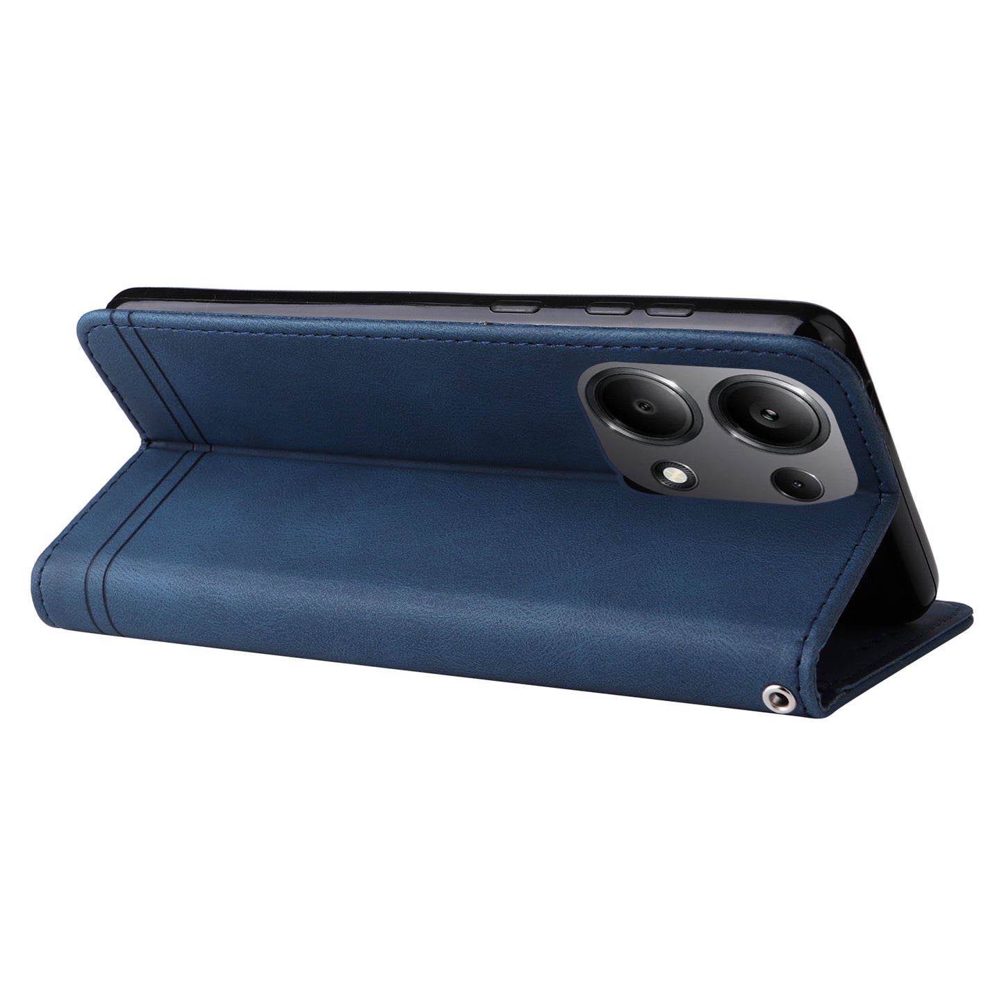 For Xiaomi Redmi Note 13 Pro 4G / Poco M6 Pro 4G Case Magnetic Leather Skin-Touch Phone Protector - Blue