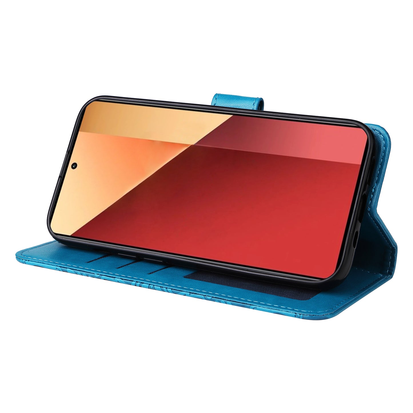 For Xiaomi Redmi Note 13 Pro 4G / Poco M6 Pro 4G Magnetic Phone Case Leather Imprinted Cover - Blue