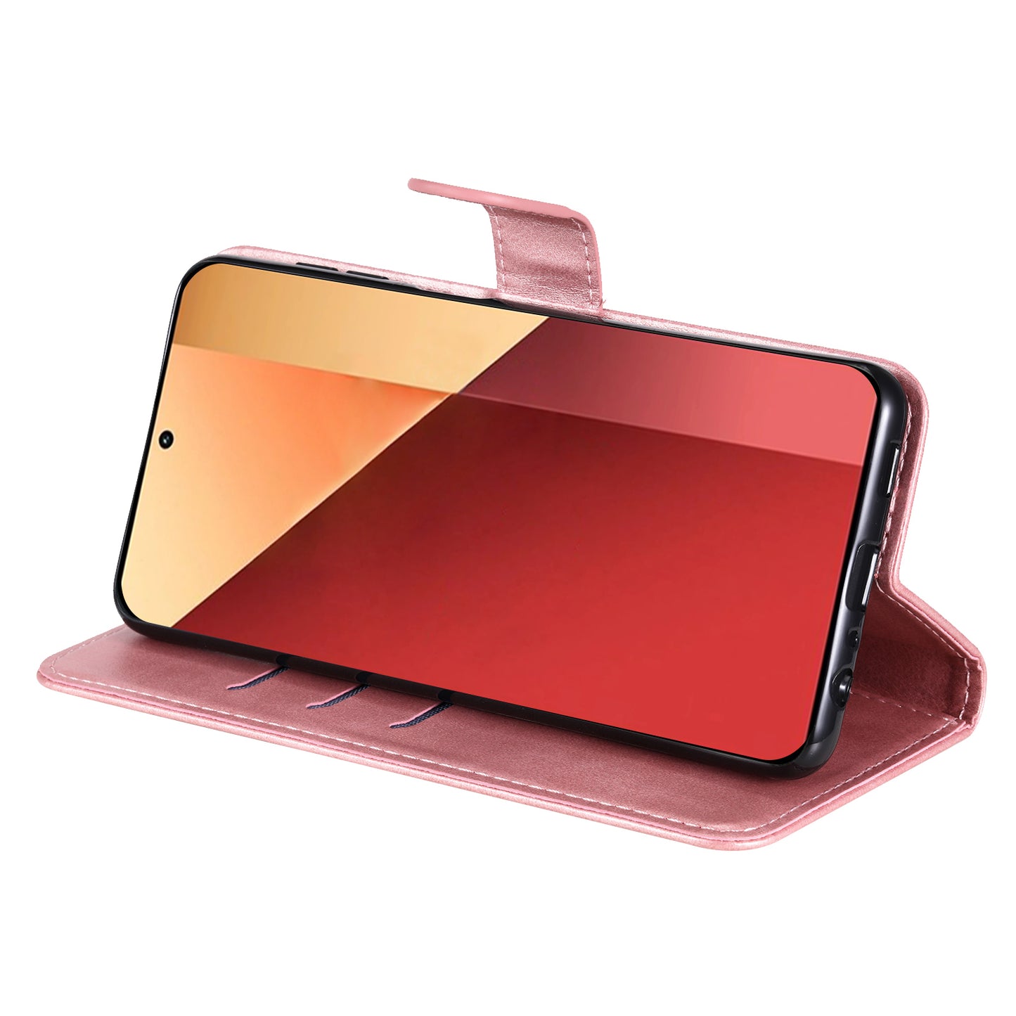 For Xiaomi Redmi Note 13 Pro 4G / Poco M6 Pro 4G Case Leather Anti-drop Cover with Zipper Pocket - Pink