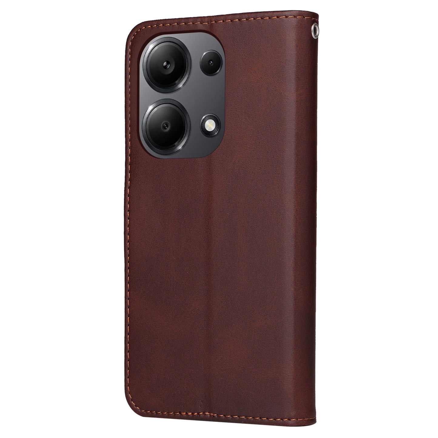 For Xiaomi Redmi Note 13 Pro 4G / Poco M6 Pro 4G Case Calf Texture Photo Slot Phone Cover - Brown