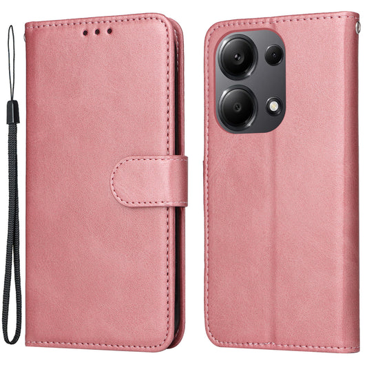 For Xiaomi Redmi Note 13 Pro 4G / Poco M6 Pro 4G Case Calf Texture Photo Slot Phone Cover - Pink