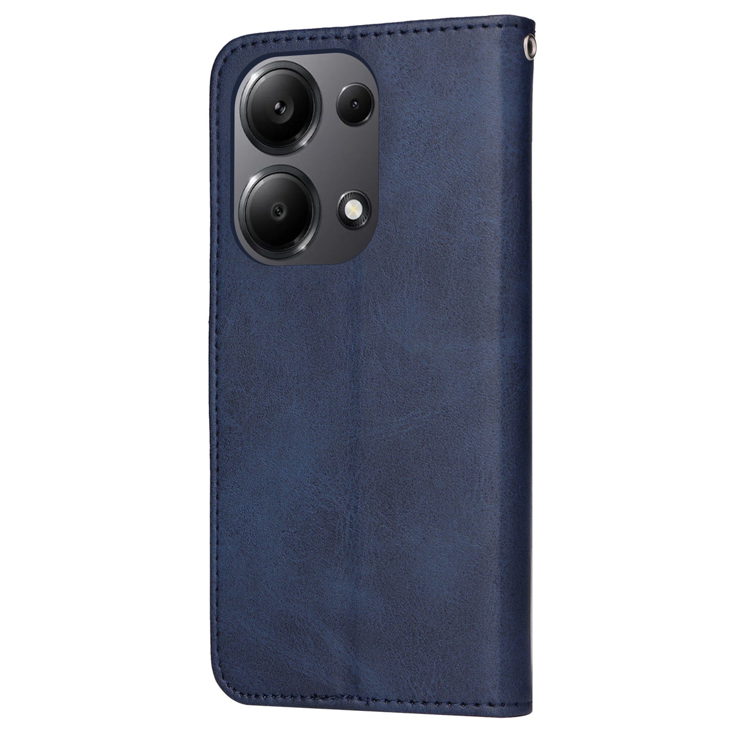 For Xiaomi Redmi Note 13 Pro 4G / Poco M6 Pro 4G Case Calf Texture Photo Slot Phone Cover - Blue