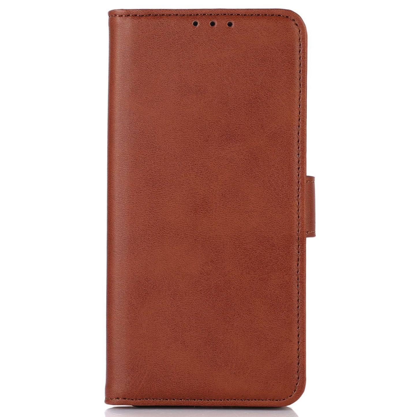 For Xiaomi Redmi Note 13 4G Case PU Leather Folio Stand View Phone Cover - Brown