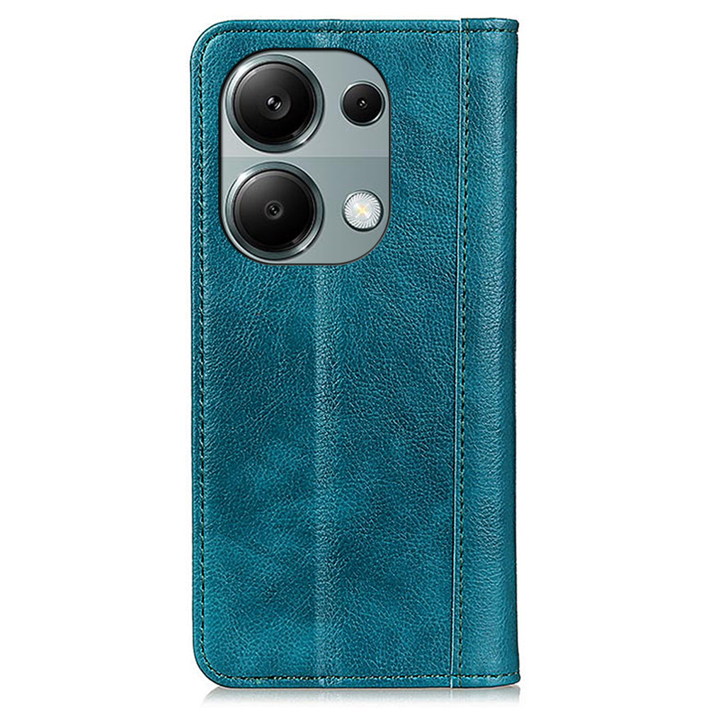For Xiaomi Redmi Note 13 4G Protective Cover Split Leather Litchi Texture Phone Case - Green