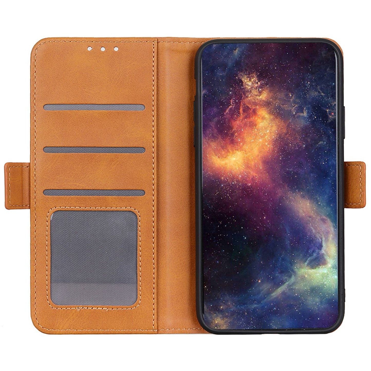 For Xiaomi Redmi Note 13 4G Leather Case Stand Magnetic Closure Flip Cover - Yellow