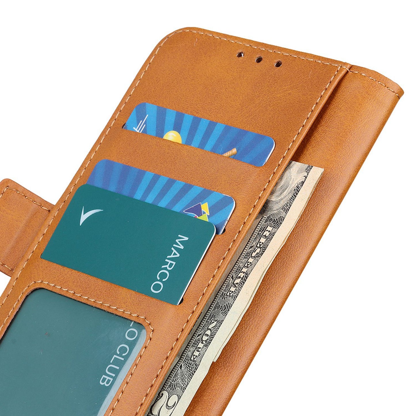 For Xiaomi Redmi Note 13 4G Leather Case Stand Magnetic Closure Flip Cover - Yellow