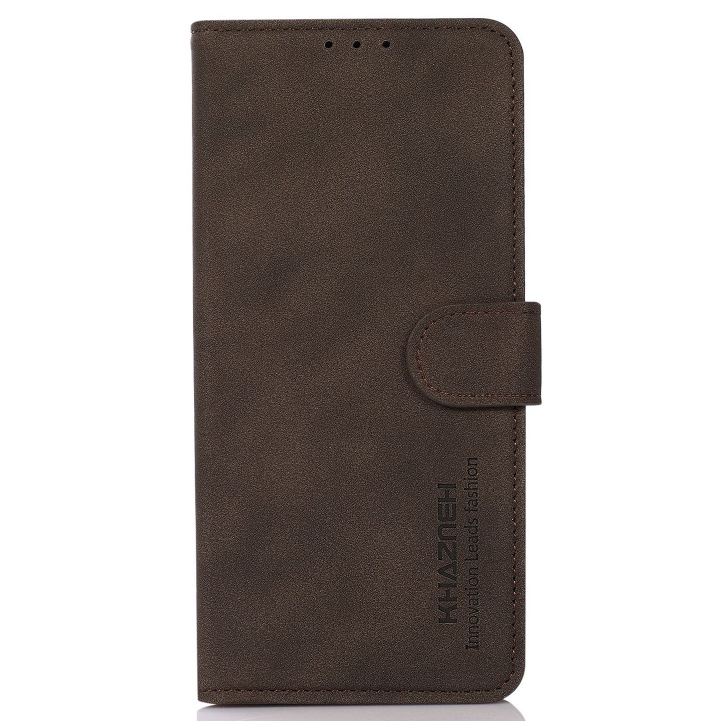 KHAZNEH For Xiaomi Redmi Note 13 4G Leather Case with TPU Shockproof Shell Wallet Phone Cover - Brown