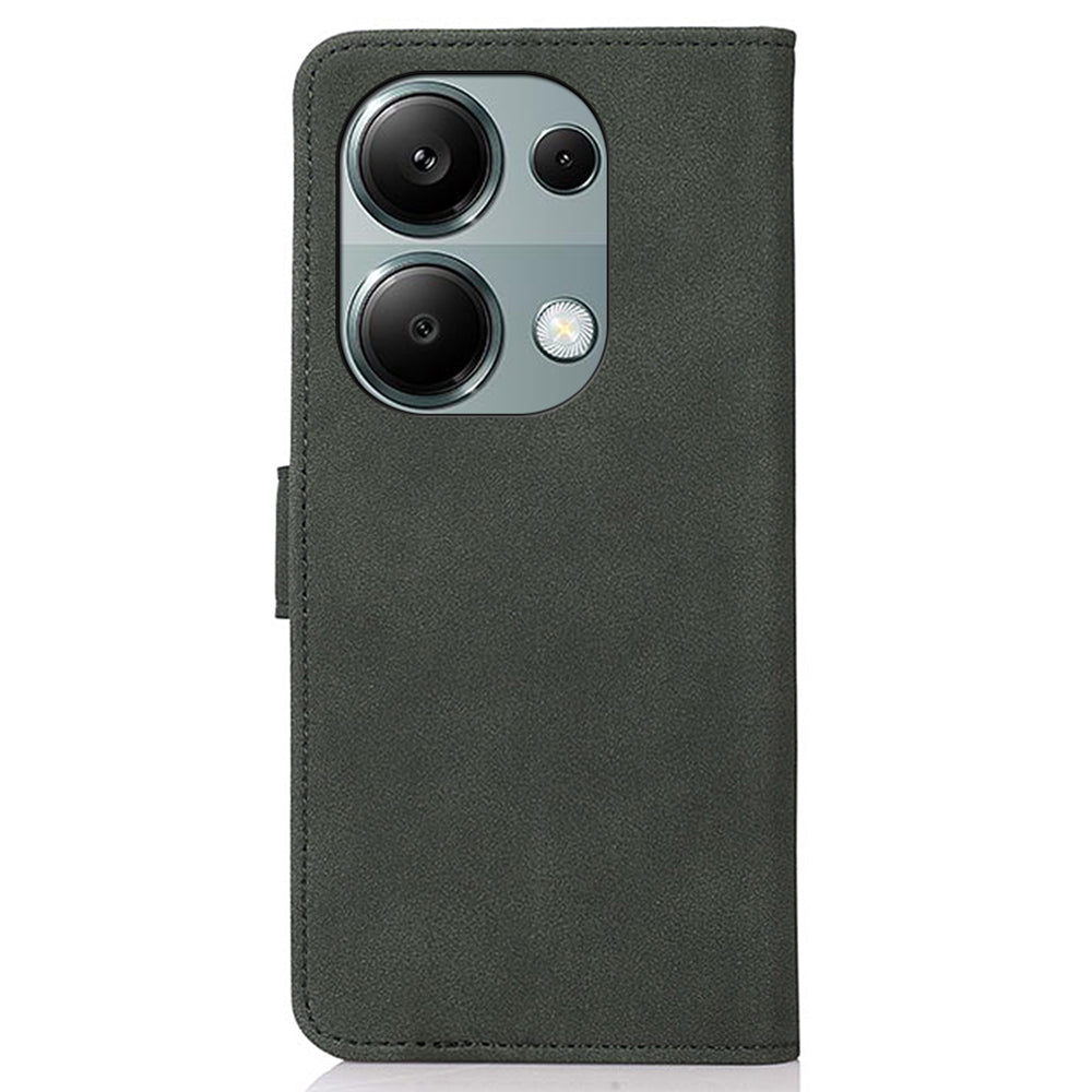 KHAZNEH For Xiaomi Redmi Note 13 4G Leather Case with TPU Shockproof Shell Wallet Phone Cover - Green