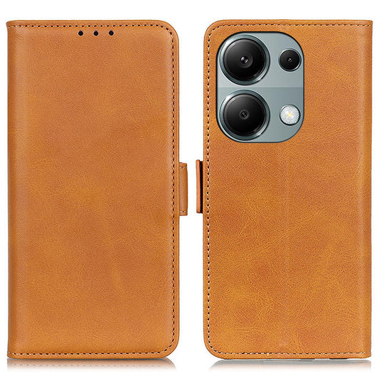 For Xiaomi Redmi Note 13 Pro 4G / Poco M6 Pro 4G Case Magnetic Buckle PU Leather Wallet Phone Cover - Yellow