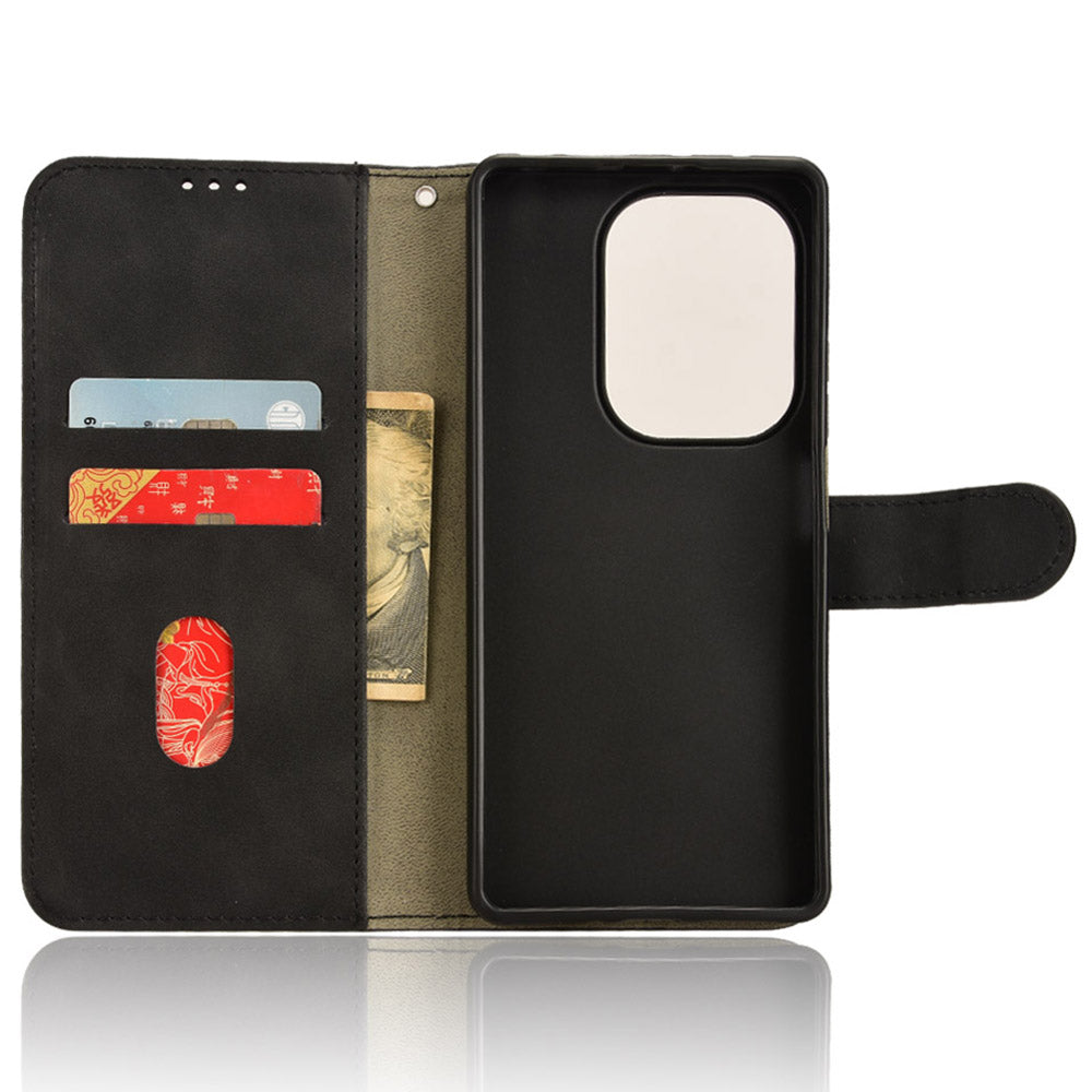 For Xiaomi Redmi Note 13 Pro 4G / Poco M6 Pro 4G Case PU Leather Skin-touch Protective Folio Phone Cover - Black