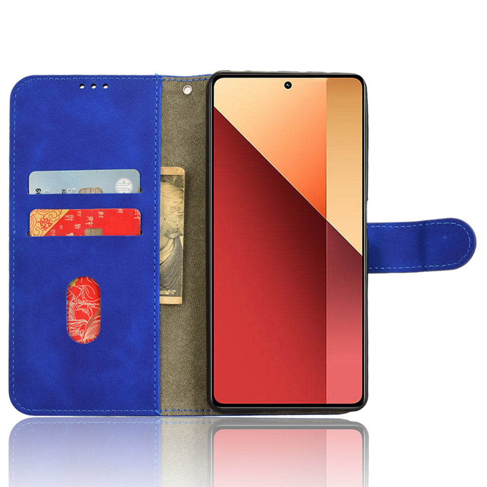 For Xiaomi Redmi Note 13 Pro 4G / Poco M6 Pro 4G Case PU Leather Skin-touch Protective Folio Phone Cover - Blue