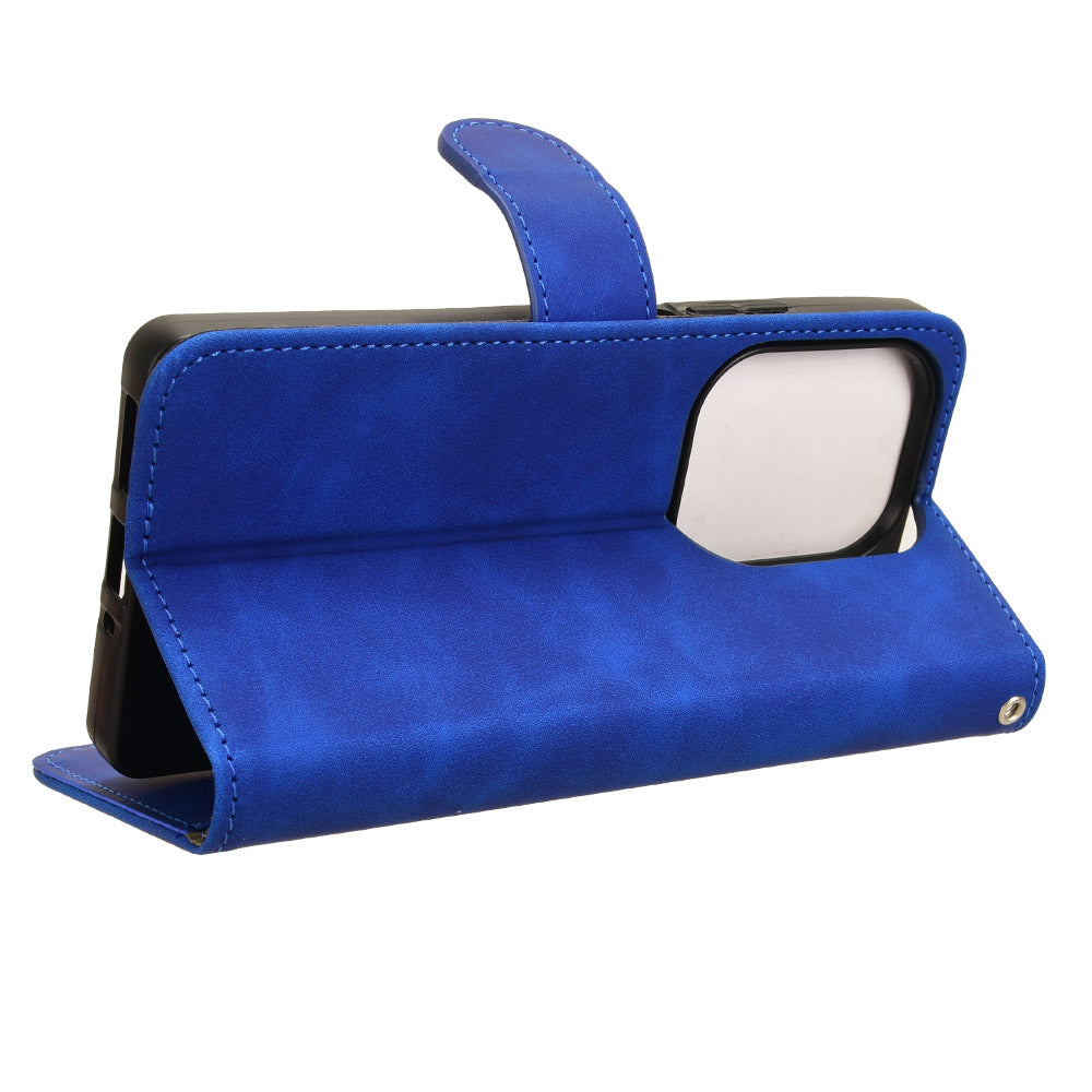 For Xiaomi Redmi Note 13 Pro 4G / Poco M6 Pro 4G Case PU Leather Skin-touch Protective Folio Phone Cover - Blue