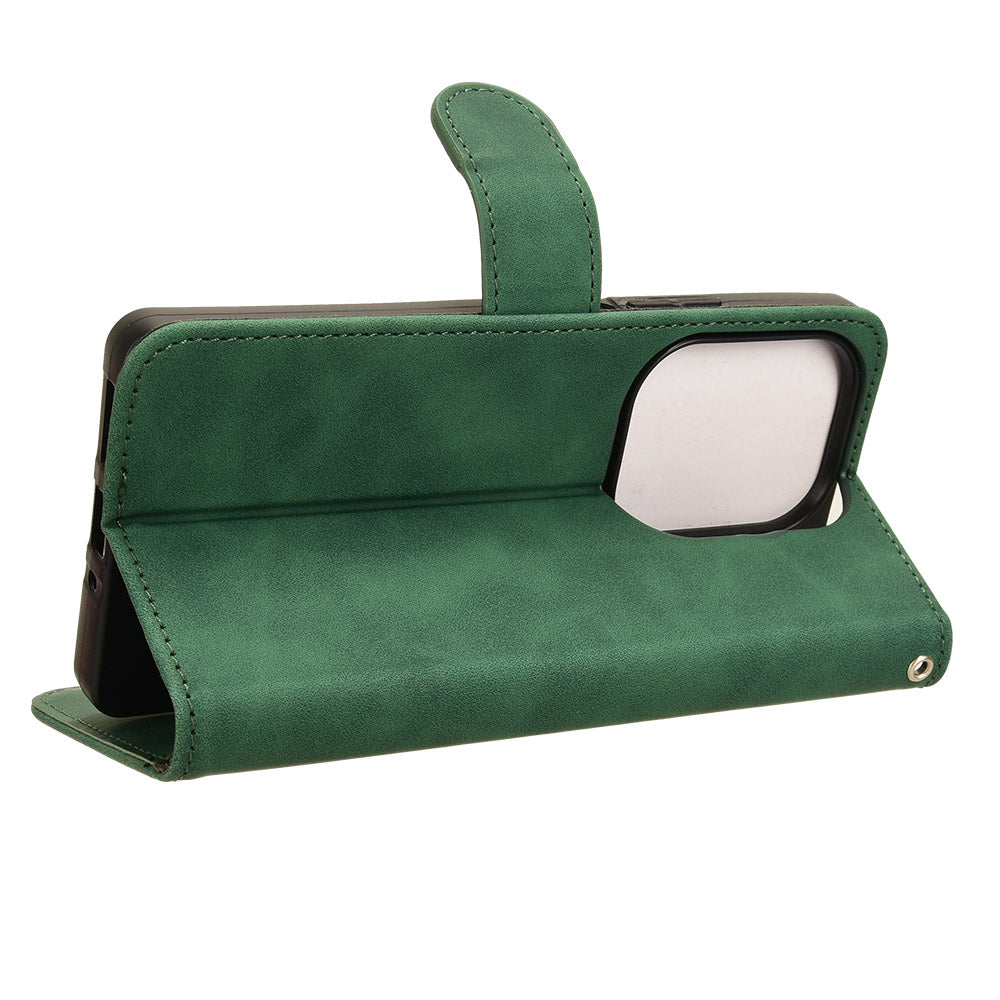 For Xiaomi Redmi Note 13 Pro 4G / Poco M6 Pro 4G Case PU Leather Skin-touch Protective Folio Phone Cover - Green