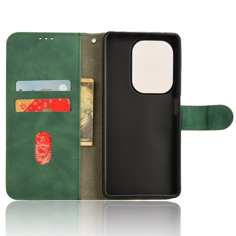 For Xiaomi Redmi Note 13 Pro 4G / Poco M6 Pro 4G Case PU Leather Skin-touch Protective Folio Phone Cover - Green