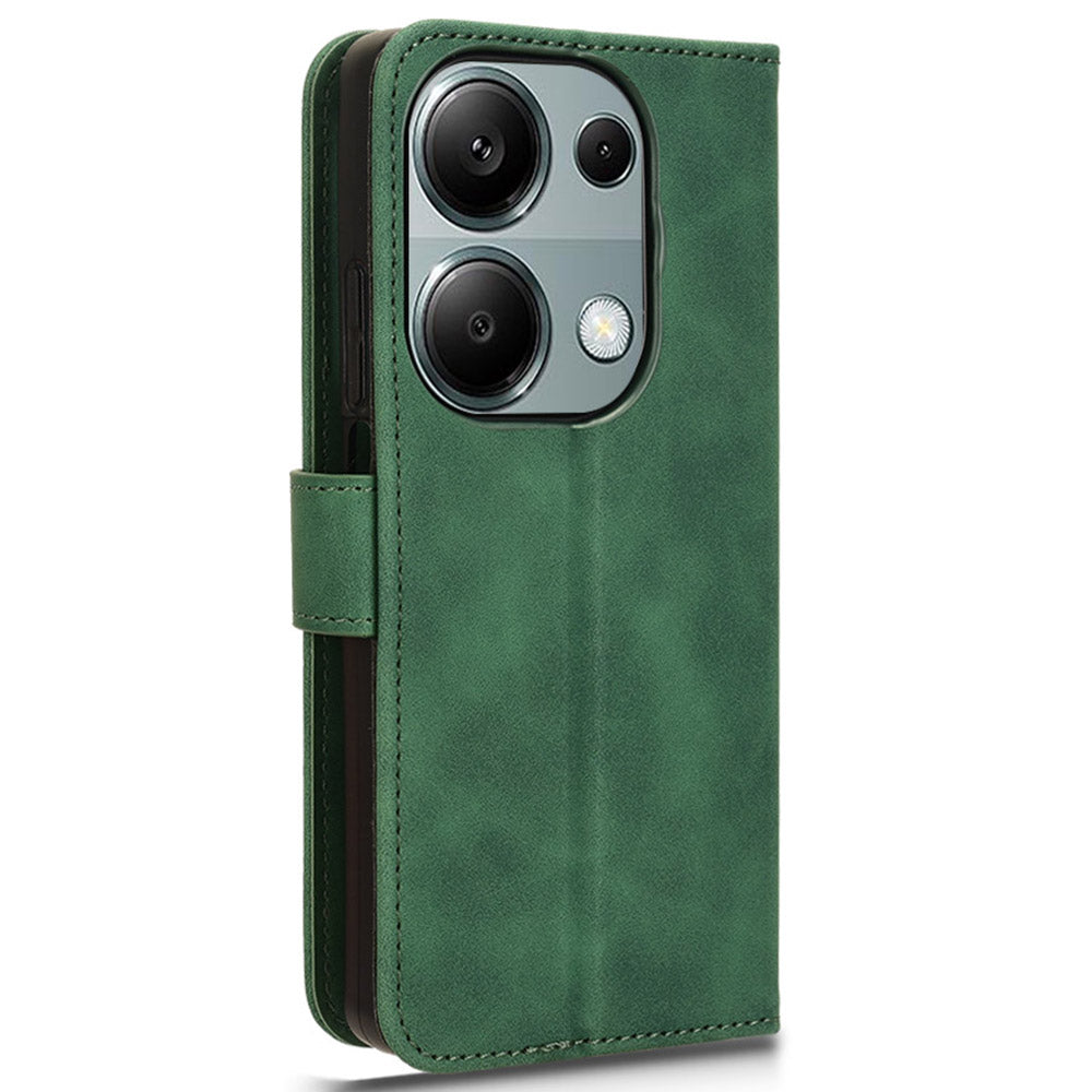 For Xiaomi Redmi Note 13 Pro 4G / Poco M6 Pro 4G Case PU Leather Skin-touch Protective Folio Phone Cover - Green