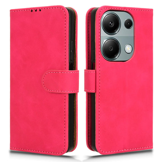 For Xiaomi Redmi Note 13 Pro 4G / Poco M6 Pro 4G Case PU Leather Skin-touch Protective Folio Phone Cover - Rose