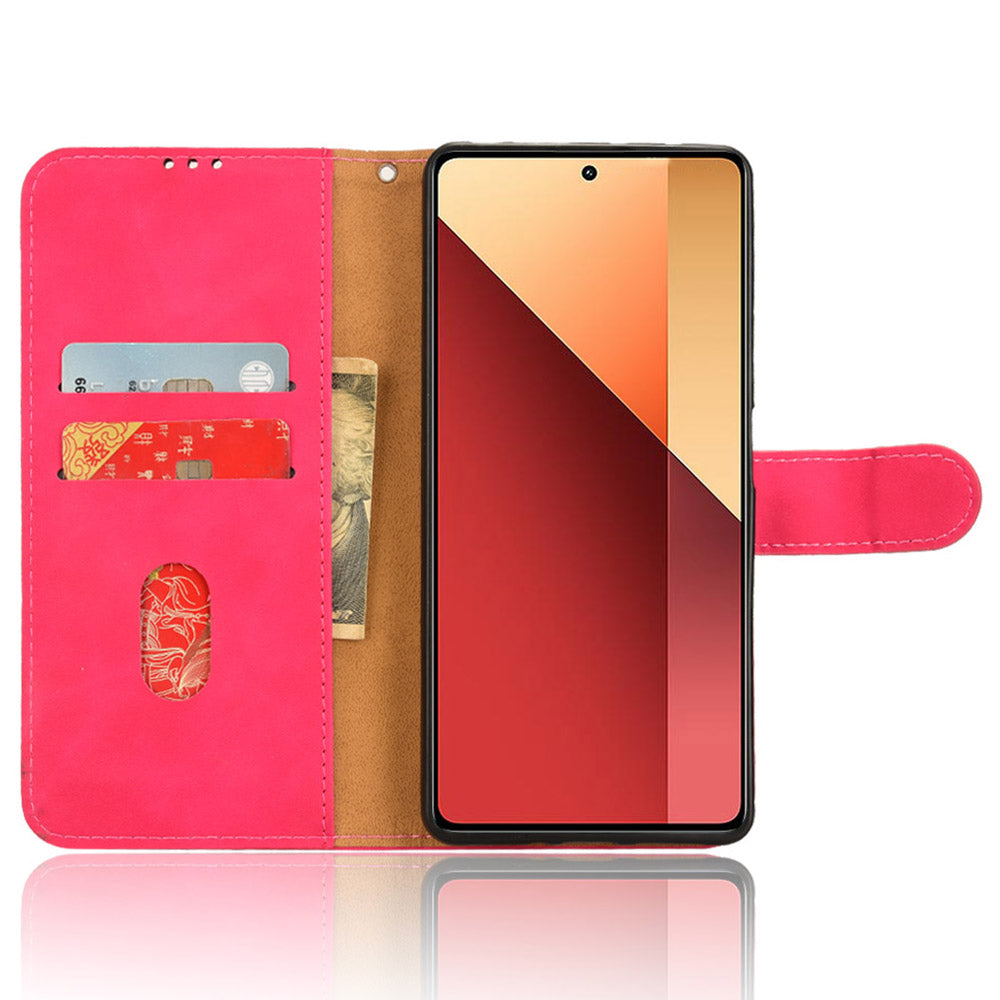 For Xiaomi Redmi Note 13 Pro 4G / Poco M6 Pro 4G Case PU Leather Skin-touch Protective Folio Phone Cover - Rose