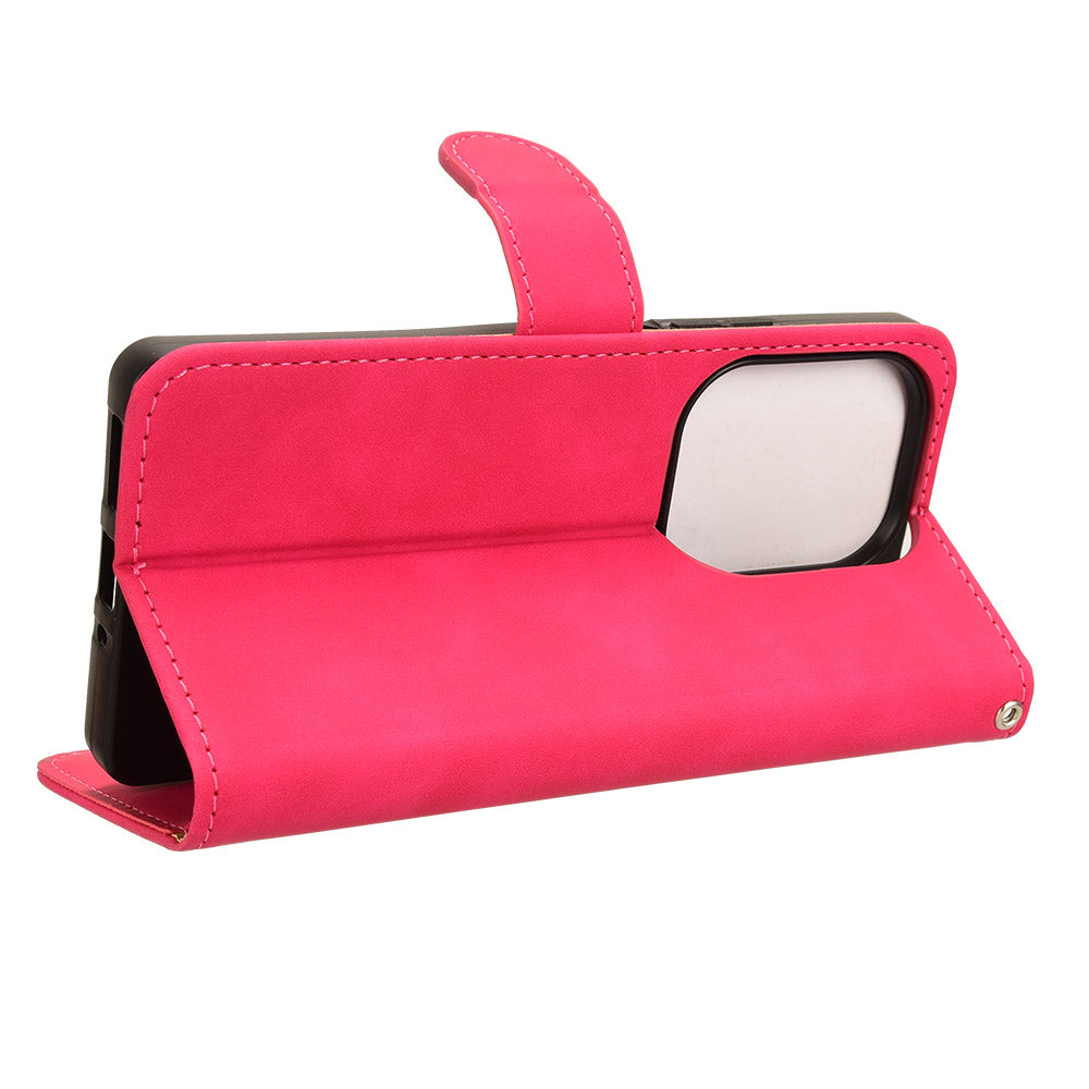 For Xiaomi Redmi Note 13 Pro 4G / Poco M6 Pro 4G Case PU Leather Skin-touch Protective Folio Phone Cover - Rose