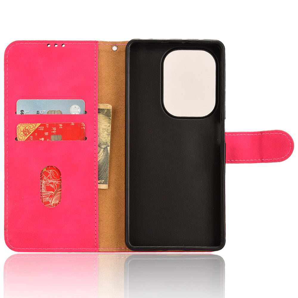 For Xiaomi Redmi Note 13 Pro 4G / Poco M6 Pro 4G Case PU Leather Skin-touch Protective Folio Phone Cover - Rose