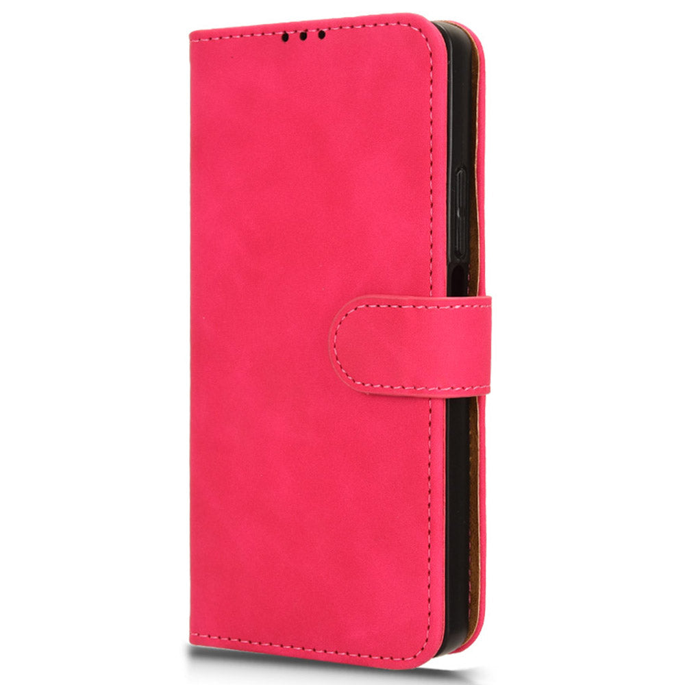 For Xiaomi Redmi Note 13 Pro 4G / Poco M6 Pro 4G Case PU Leather Skin-touch Protective Folio Phone Cover - Rose